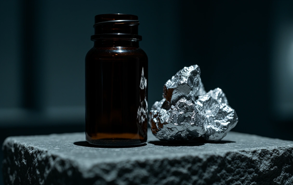 Naturalne minerały i ciemne szkło apteczne